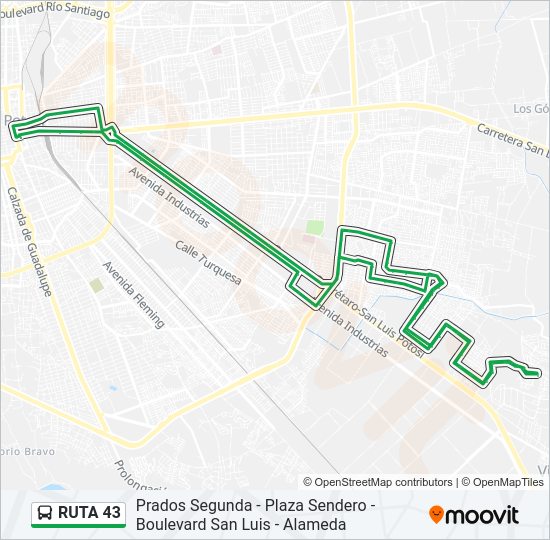Mapa de RUTA 43 de autobús
