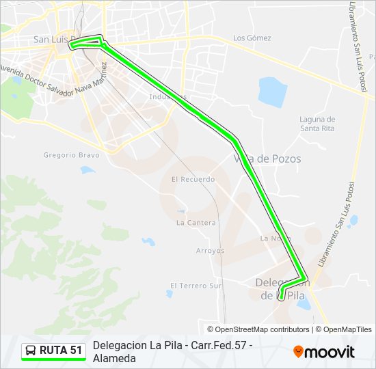 Mapa de RUTA 51 de autobús