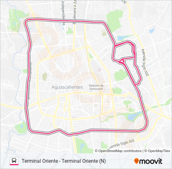 Mapa de RUTA 40 de autobús