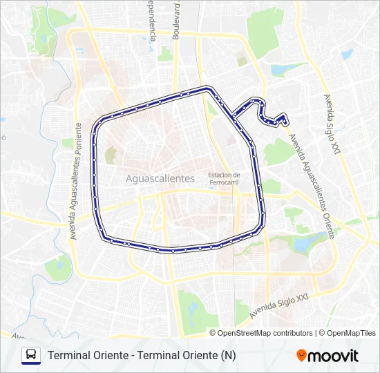 RUTA 20N Bus Line Map