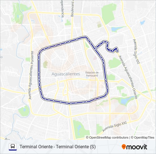 Mapa de RUTA 20S de autobús