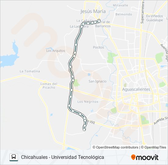 Mapa de RUTA 50B de autobús