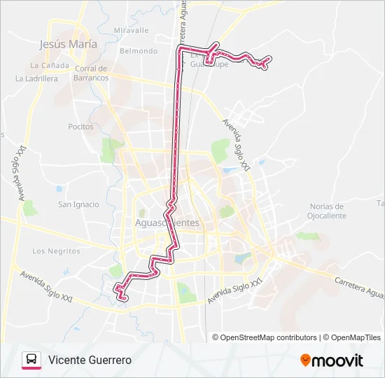 Mapa de RUTA 05 de autobús