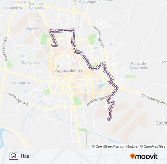 Mapa de RUTA 35 de autobús