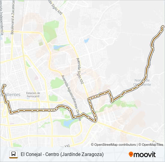 Mapa de RUTA 39 de autobús