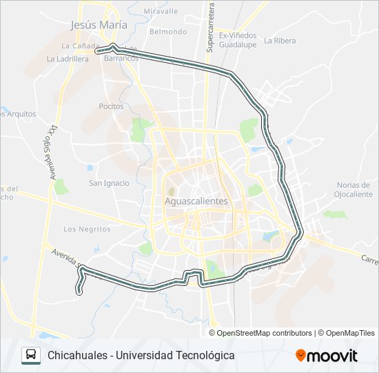 Mapa de RUTA 50 de autobús