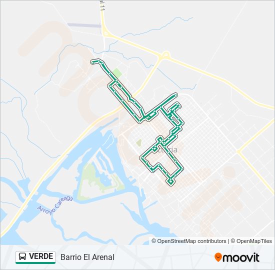 Mapa de VERDE de autobús