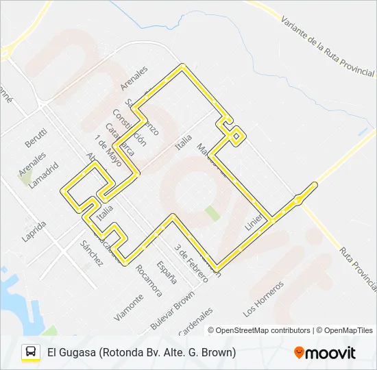 AMARILLA Bus Line Map