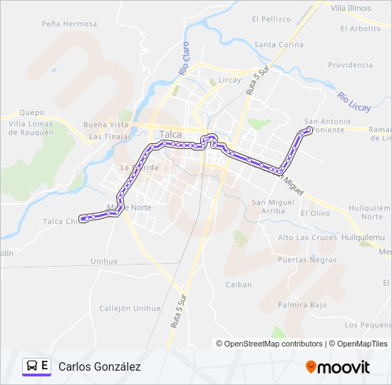 E Bus Line Map