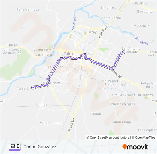 E Bus Line Map