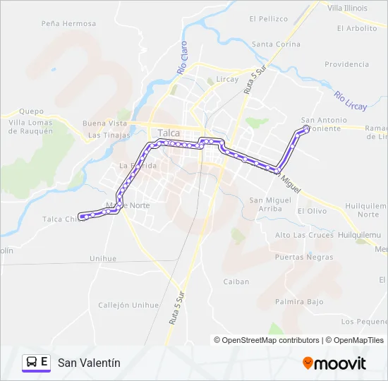 E Bus Line Map