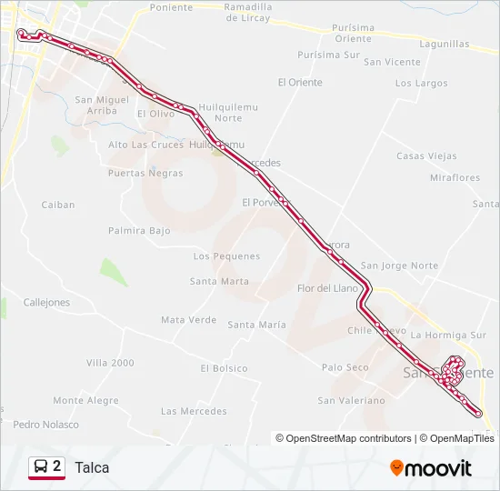 2 Bus Line Map