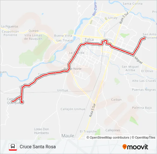 E - COLÍN Bus Line Map