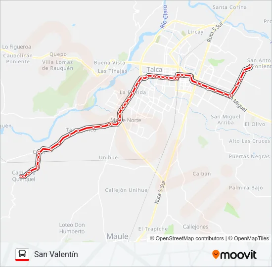 E - COLÍN Bus Line Map