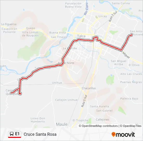 E1 Bus Line Map