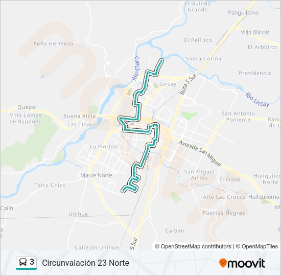 Mapa de 3 de autobús