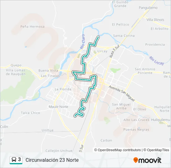 3 Bus Line Map
