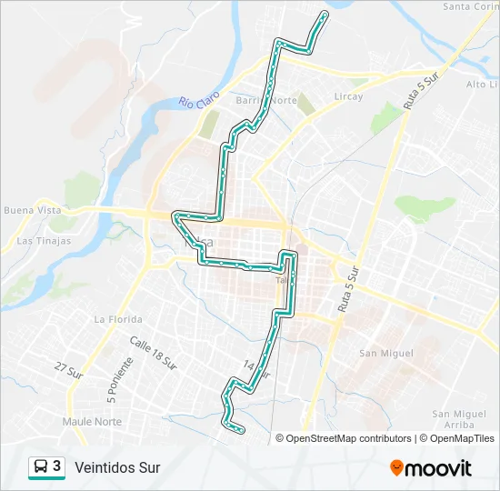 3 Bus Line Map