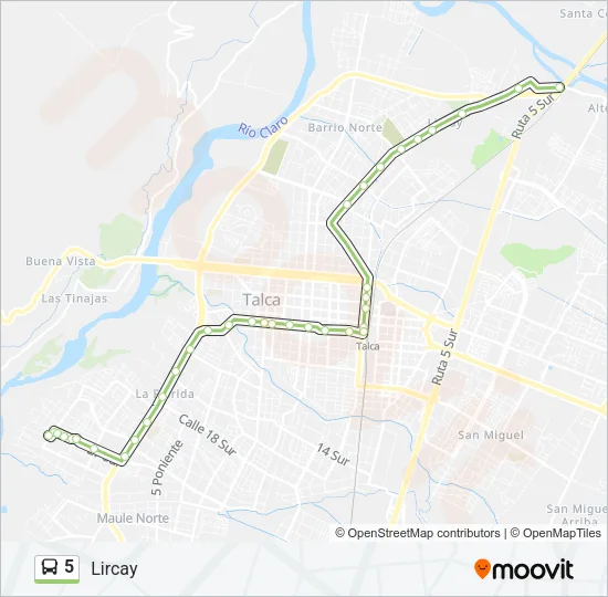 5 Bus Line Map