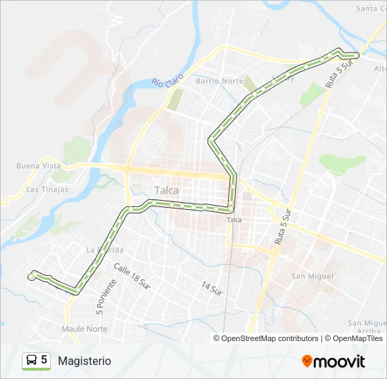5 Bus Line Map