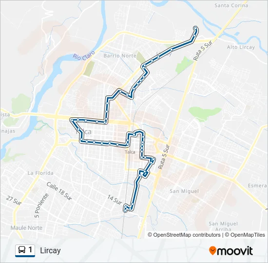 1 Bus Line Map