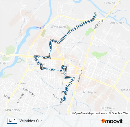 1 Bus Line Map