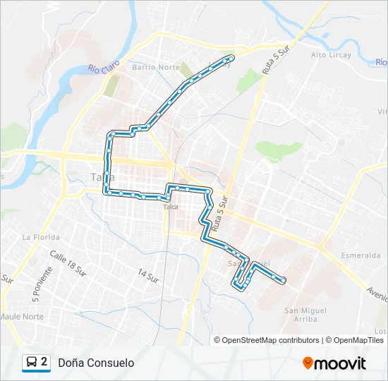 2 Bus Line Map