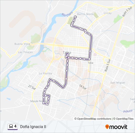 Mapa de 4 de autobús