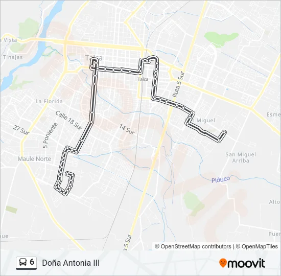 6 Bus Line Map