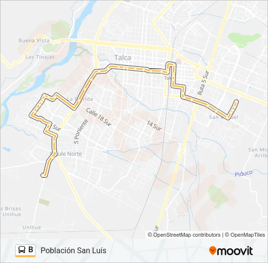 B Bus Line Map