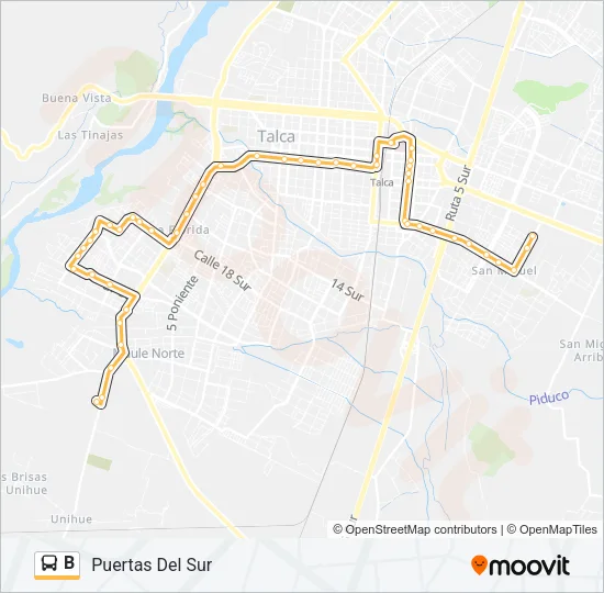 B Bus Line Map