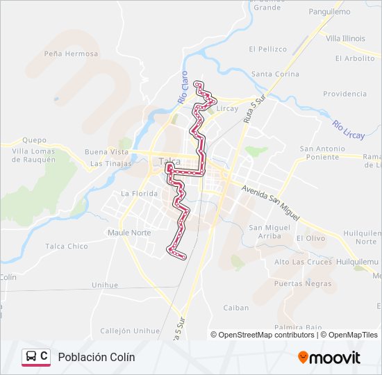 Mapa de C de autobús