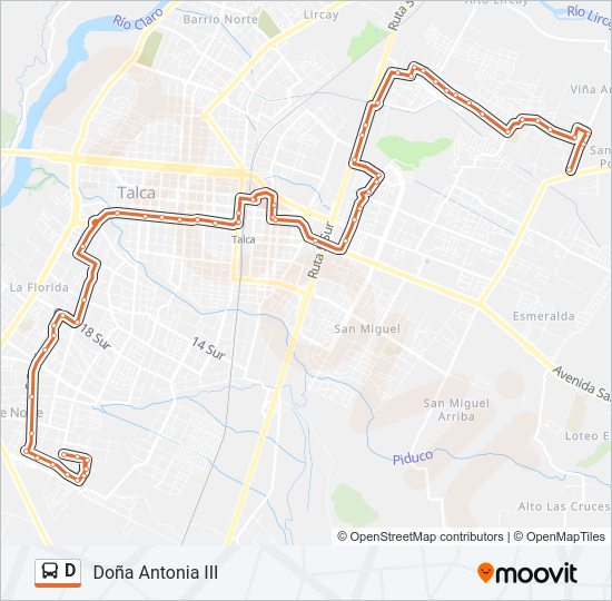 Mapa de D de autobús