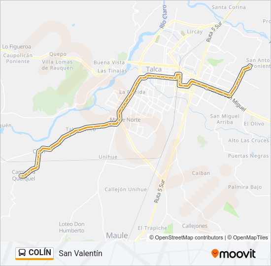 COLÍN Bus Line Map