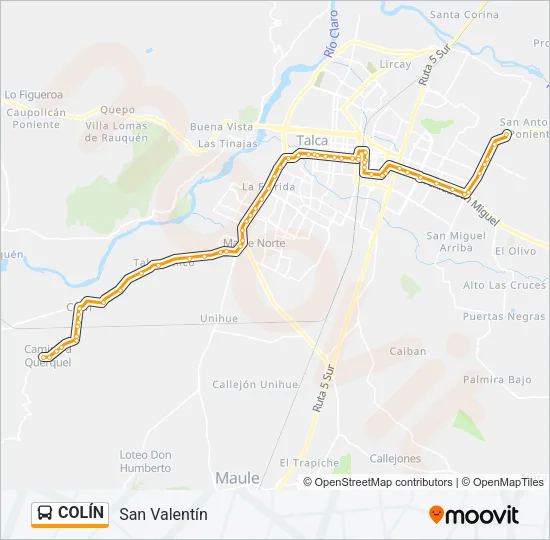 COLÍN Bus Line Map