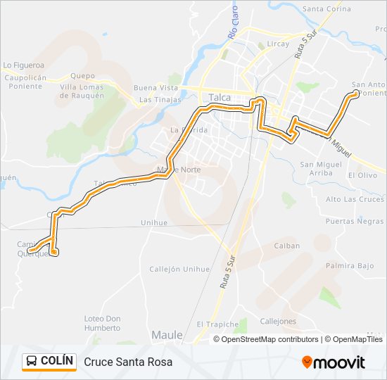 Mapa de COLÍN de autobús