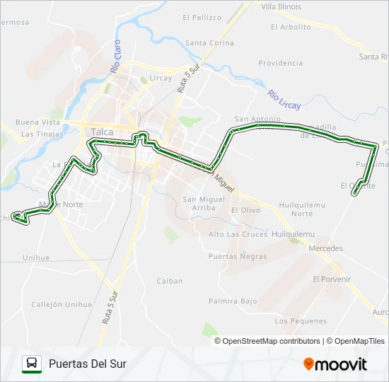 A PURÍSIMA Bus Line Map