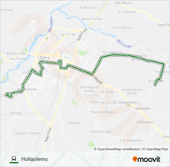 A PURÍSIMA Bus Line Map