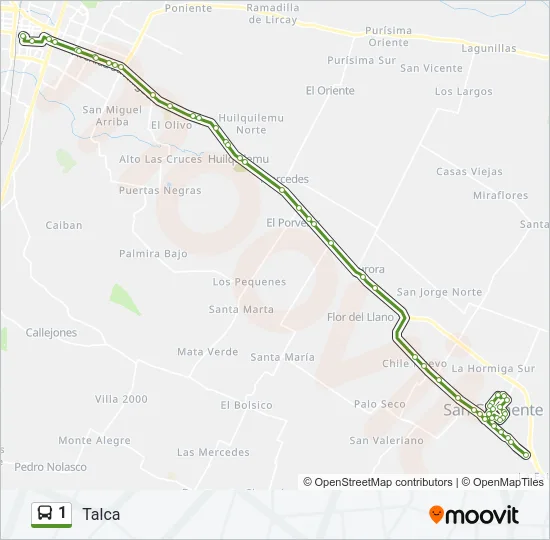 1 Bus Line Map