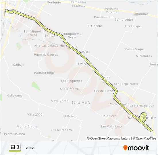 3 Bus Line Map