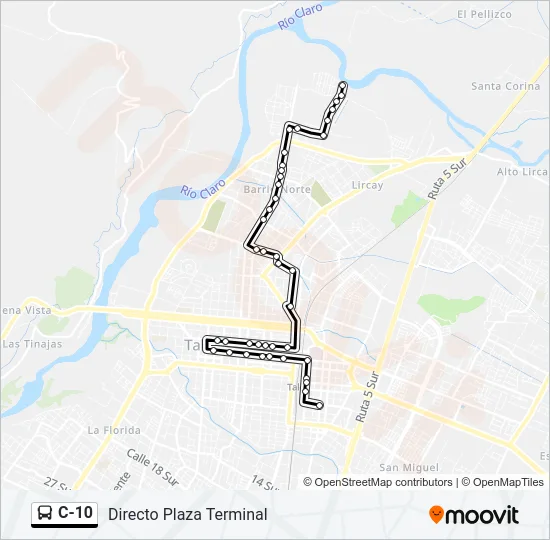 C-10 Bus Line Map