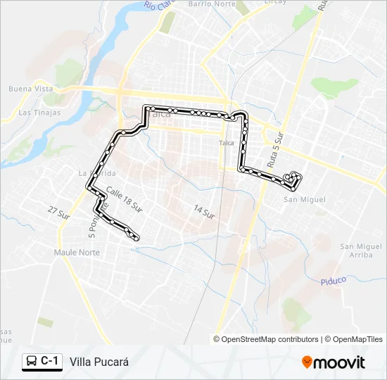 C-1 Bus Line Map