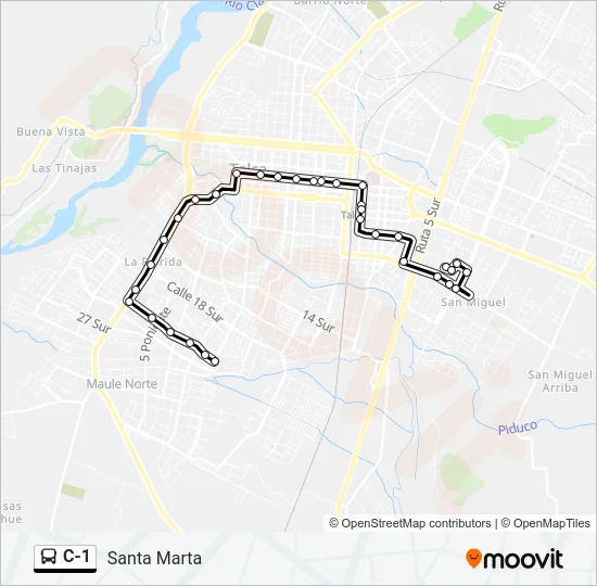 C-1 Bus Line Map