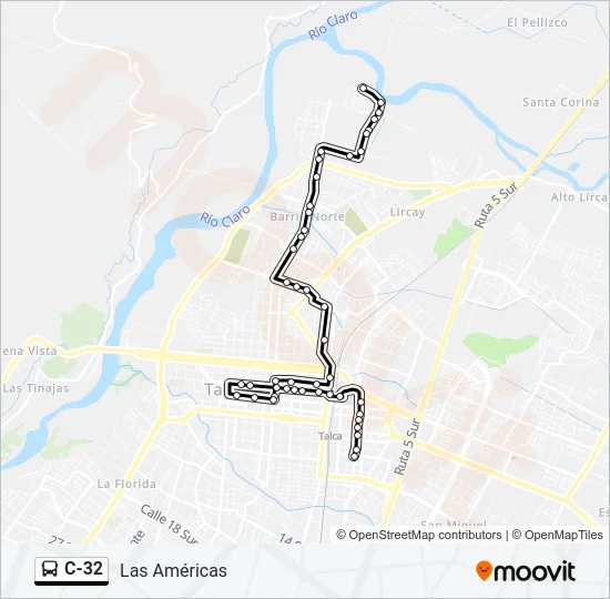 C-32 Bus Line Map
