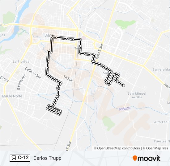 Mapa de C-12 de autobús