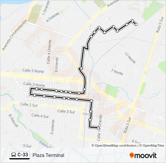 C-33 Bus Line Map