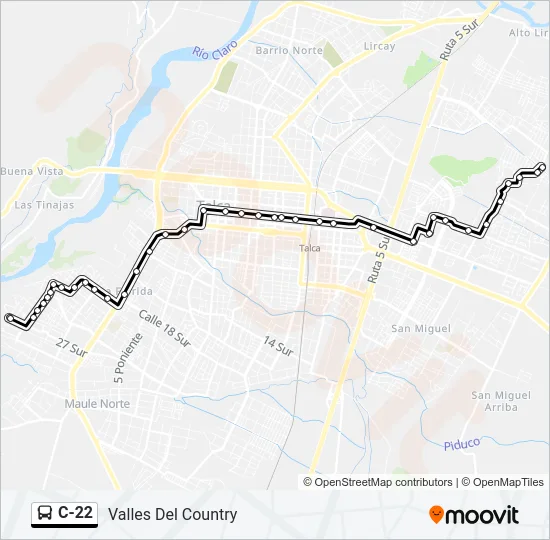 C-22 Bus Line Map