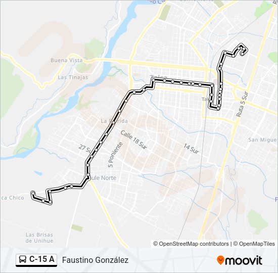 C-15 A Bus Line Map