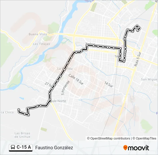 C-15 A Bus Line Map