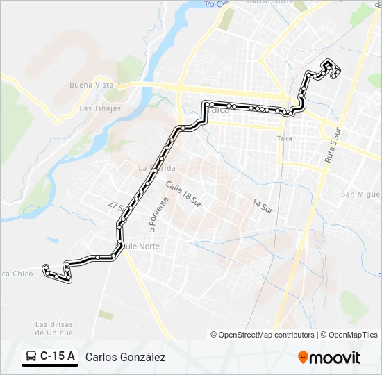C-15 A Bus Line Map